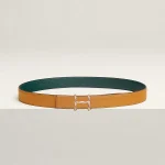 H Torsade belt buckle & Reversible leather strap 24 mm